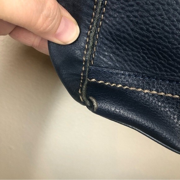 The Sak Lucia Leather Crossbody Bag Blue Everyday Casual Purse - Picture 3 of 16